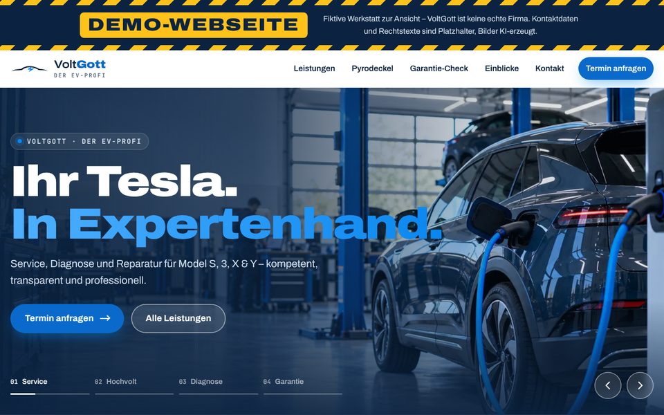 Vorschau der Webseite VoltGott – Der EV-Profi
